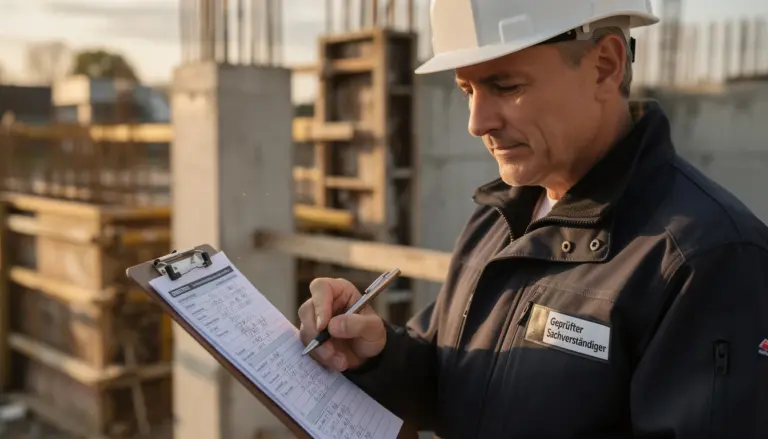 Immobiliengutachter auf der Baustelle Düsseldorf